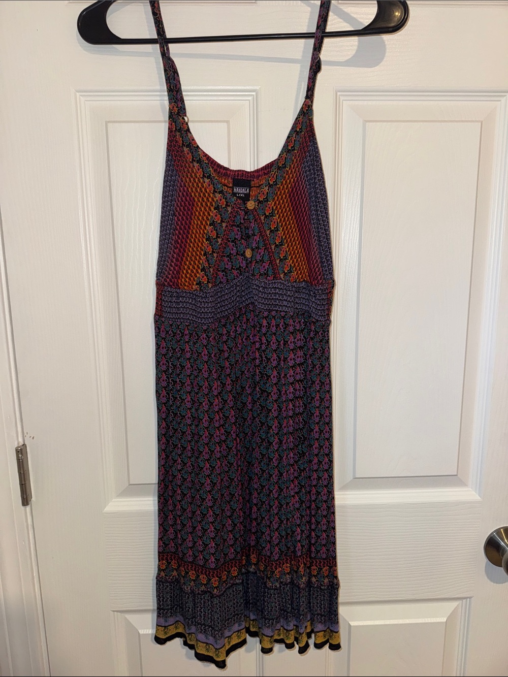 Women's Midi Boho Printed Spaghetti-Strap Dress - Purple Multi